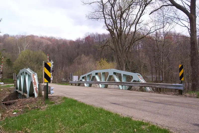 A small truss bridge on a country road in Madison Township