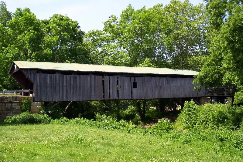 The wooden Otway Covered Bridge over Scioto Brush Creek