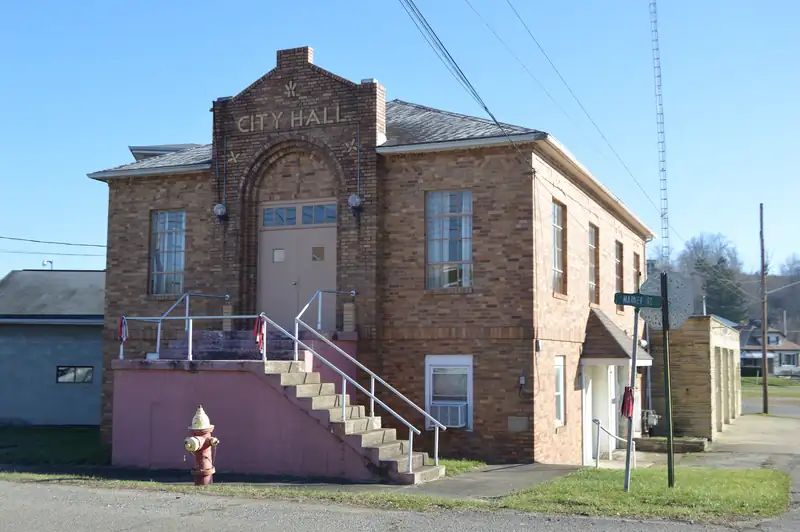 The brick South Webster village hall
